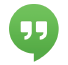 The Google Hangouts logo, quotation marks