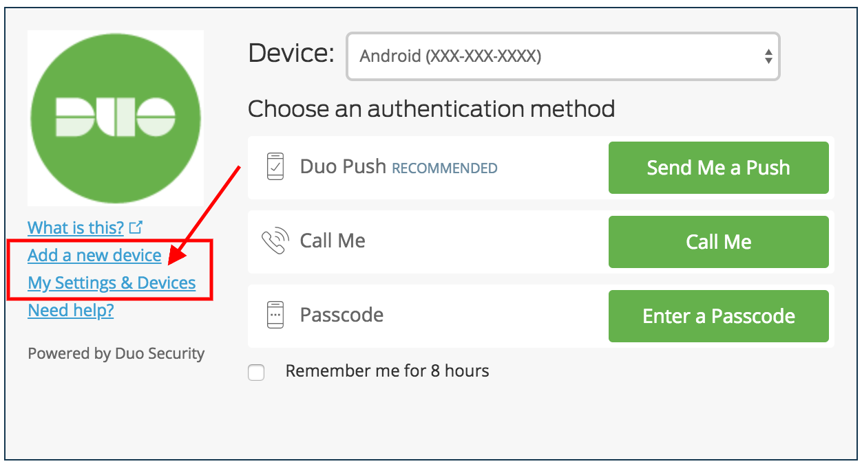 Duo Settings View