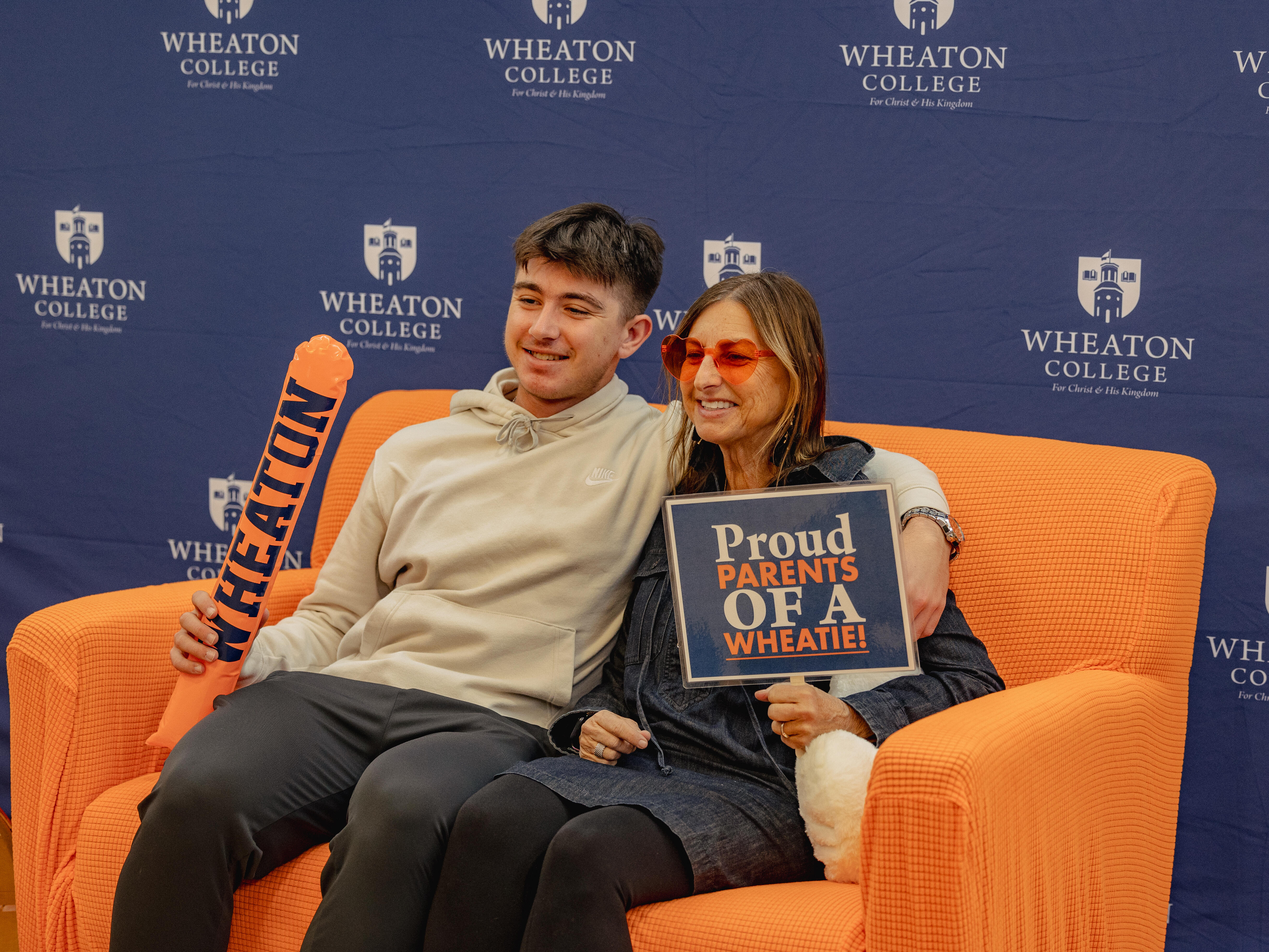 Student with a proud wheaton parent