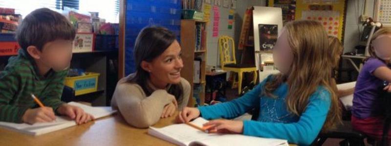 Bethany teaching in local classroom