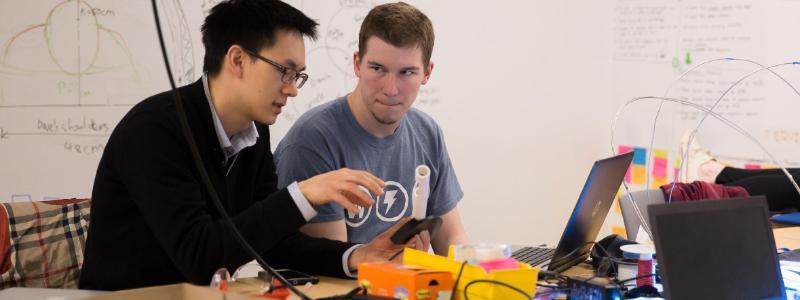 Dr. Hsu with Student in Engineering Lab