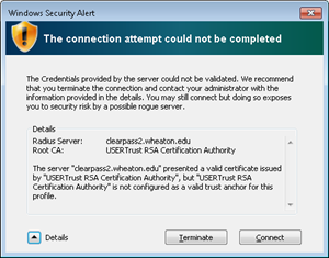 Wireless Certificate Error