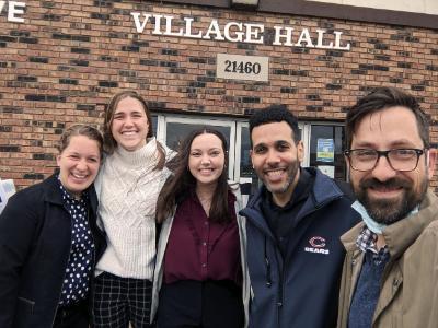 The Urban Outreach iLab Team outside Lynwood Village Hall