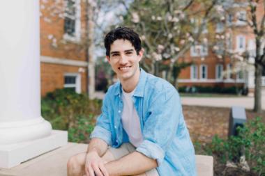 Portrait photo of engineering major Trevor Gilkerson at Wheaton College IL