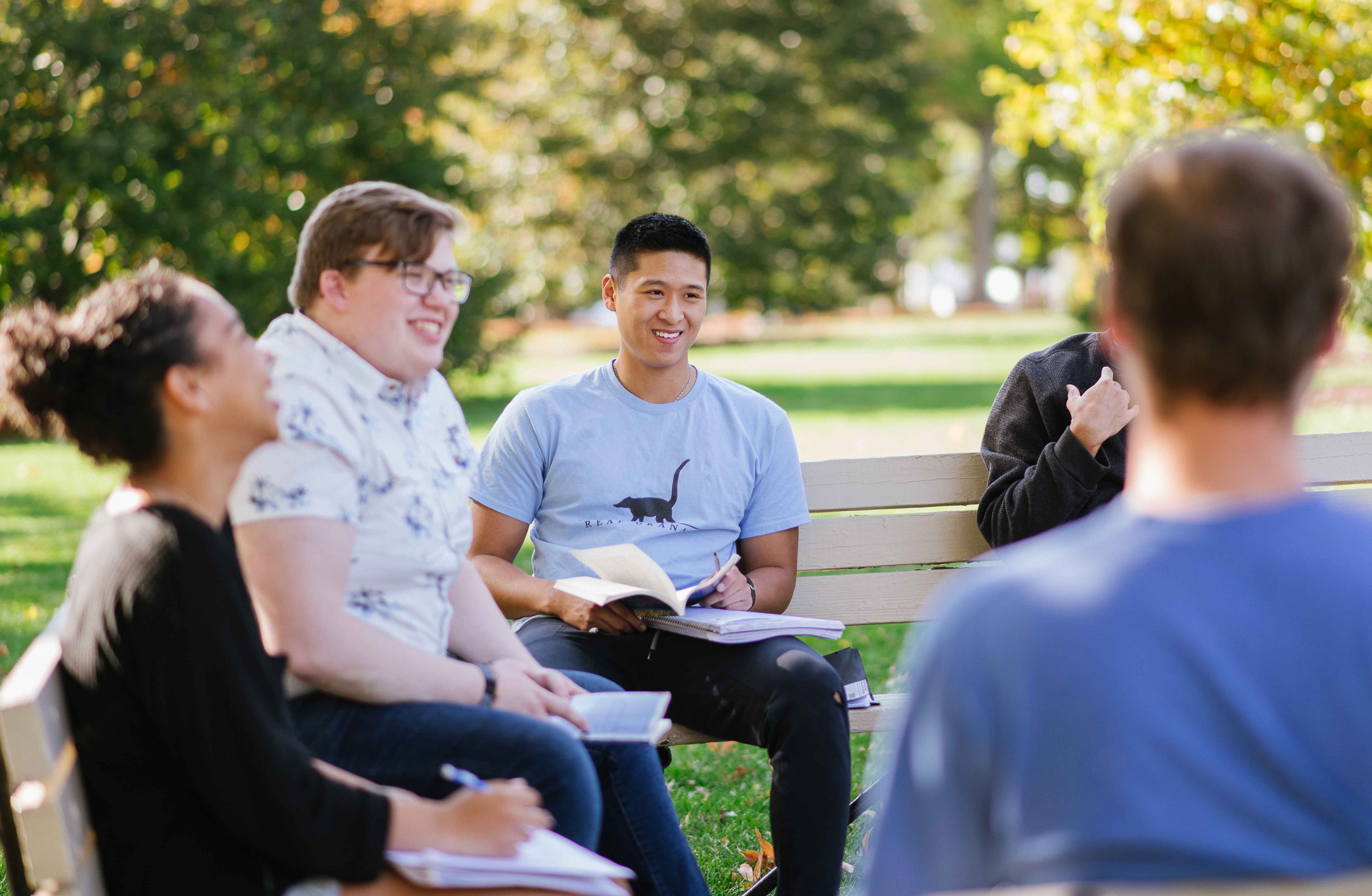 Wheaton College IL Students share a laugh during class