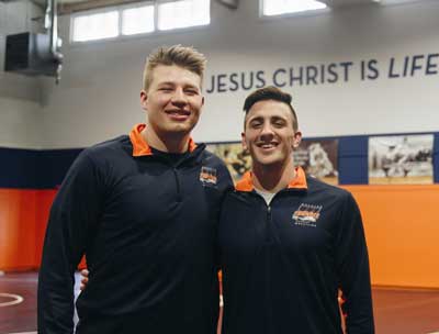 Wheaton College IL Wrestlers Max Gierke and Frank Aiello