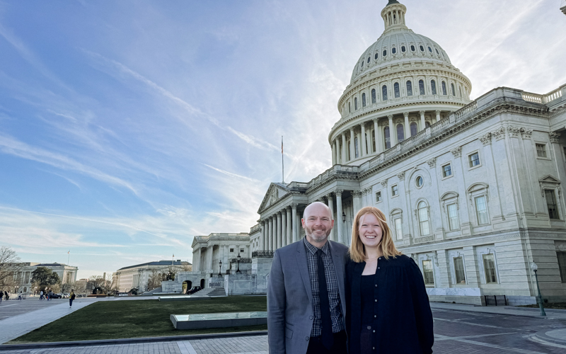 Wheaton College IL Addison Ream and Professor of Theology Keith Johnson in Washington D.C.