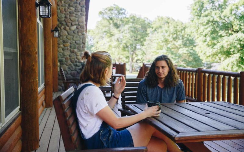 Students on Chrouser Porch at HoneyRock